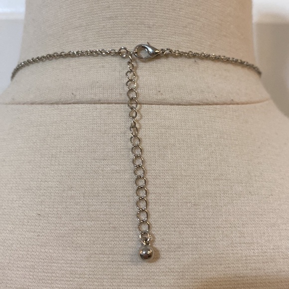 Silver Textured Stamped Necklace - Picture 4 of 5